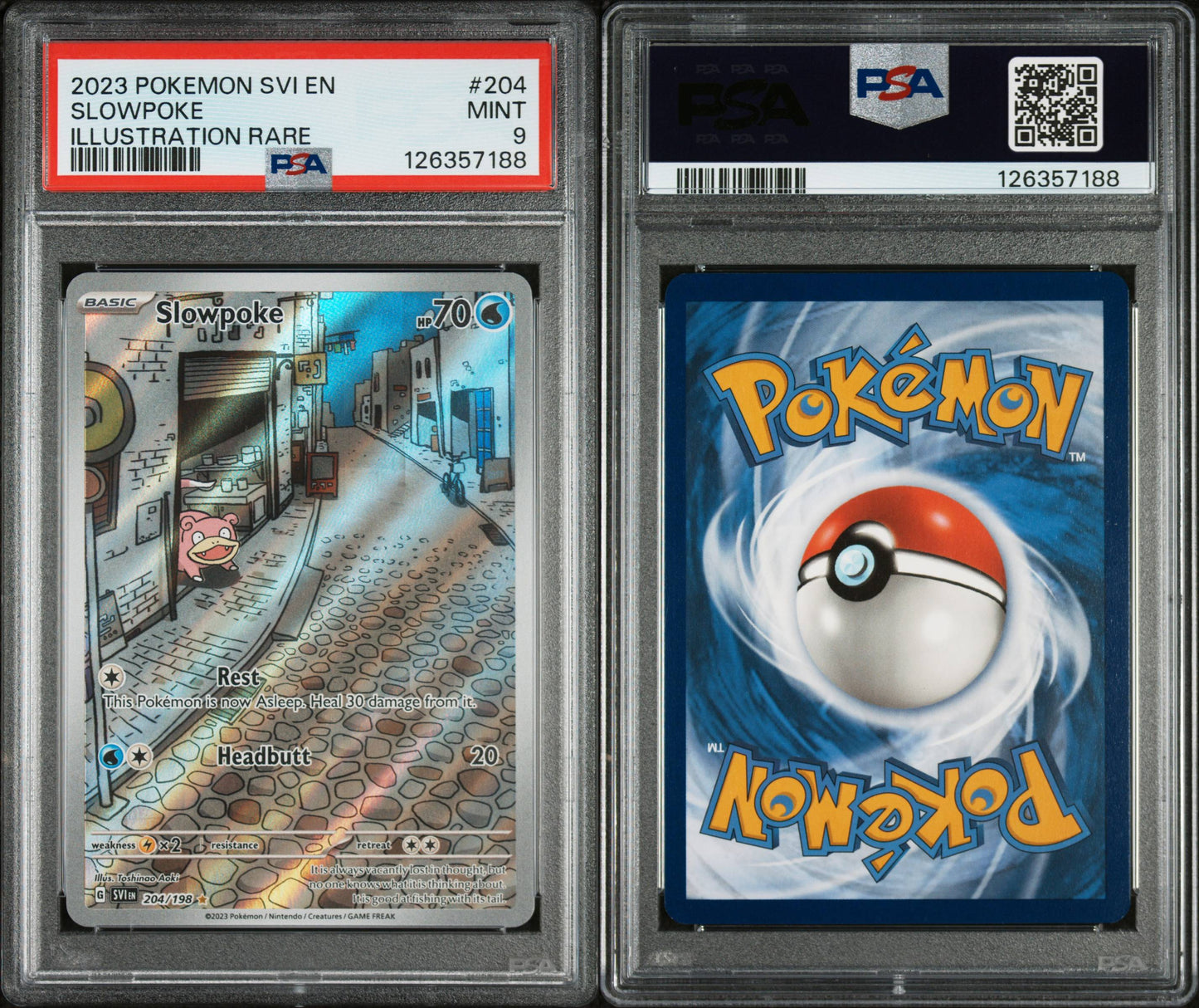 PSA 9 Slowpoke Illustration Rare #204 | Scarlet & Violet