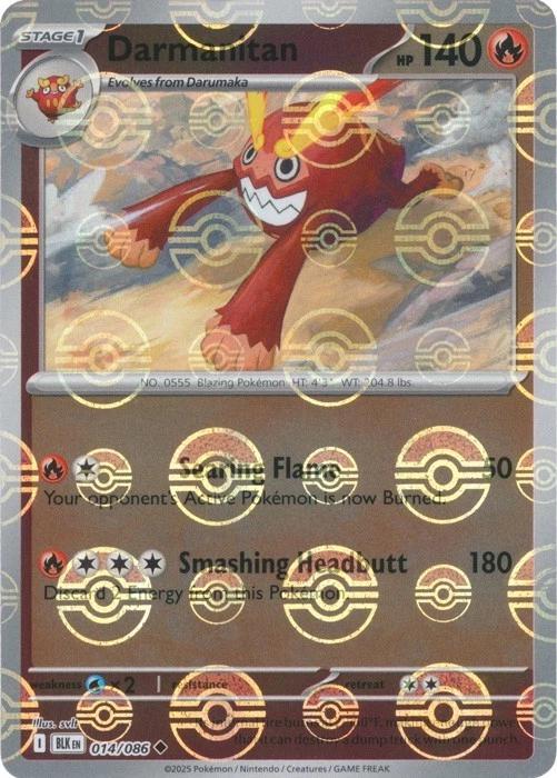 Darmanitan (Poke Ball Pattern) - Holofoil 014/086 Black Bolt | Uncommon Pokemon Card