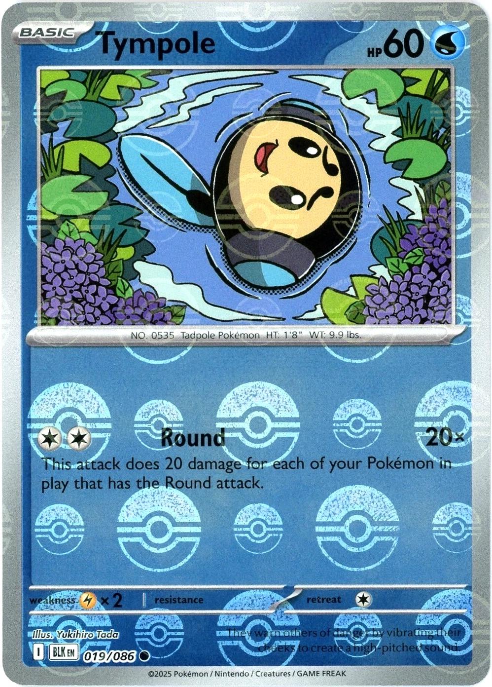 Tympole (Poke Ball Pattern) - Holofoil 019/086 Black Bolt | Common Pokemon Card