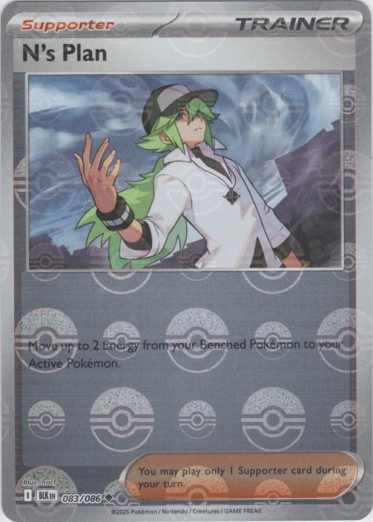 N's Plan (Poke Ball Pattern) - Holofoil 083/086 Black Bolt | Uncommon Trainer Card
