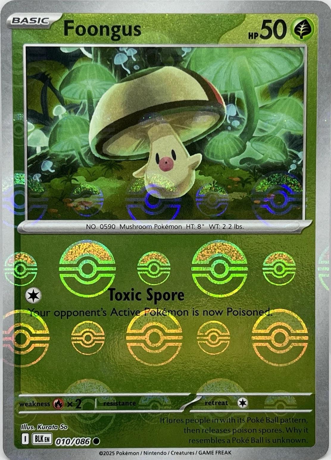 Foongus (Poke Ball Pattern) - Holofoil 010/086 Black Bolt | Common Pokemon Card