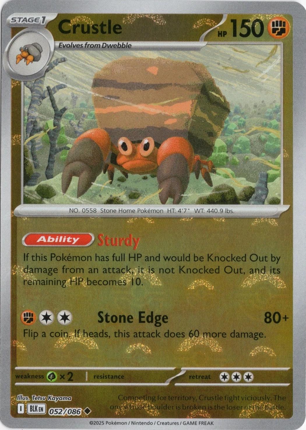 Crustle (Poke Ball Pattern) - Holofoil 052/086 Black Bolt | Uncommon Pokemon Card