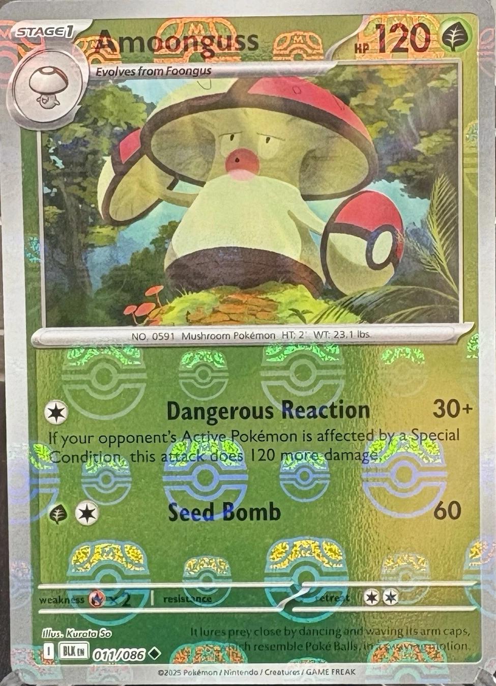 Amoonguss (Master Ball Pattern) - Holofoil 011/086 Black Bolt | Uncommon Pokemon Card