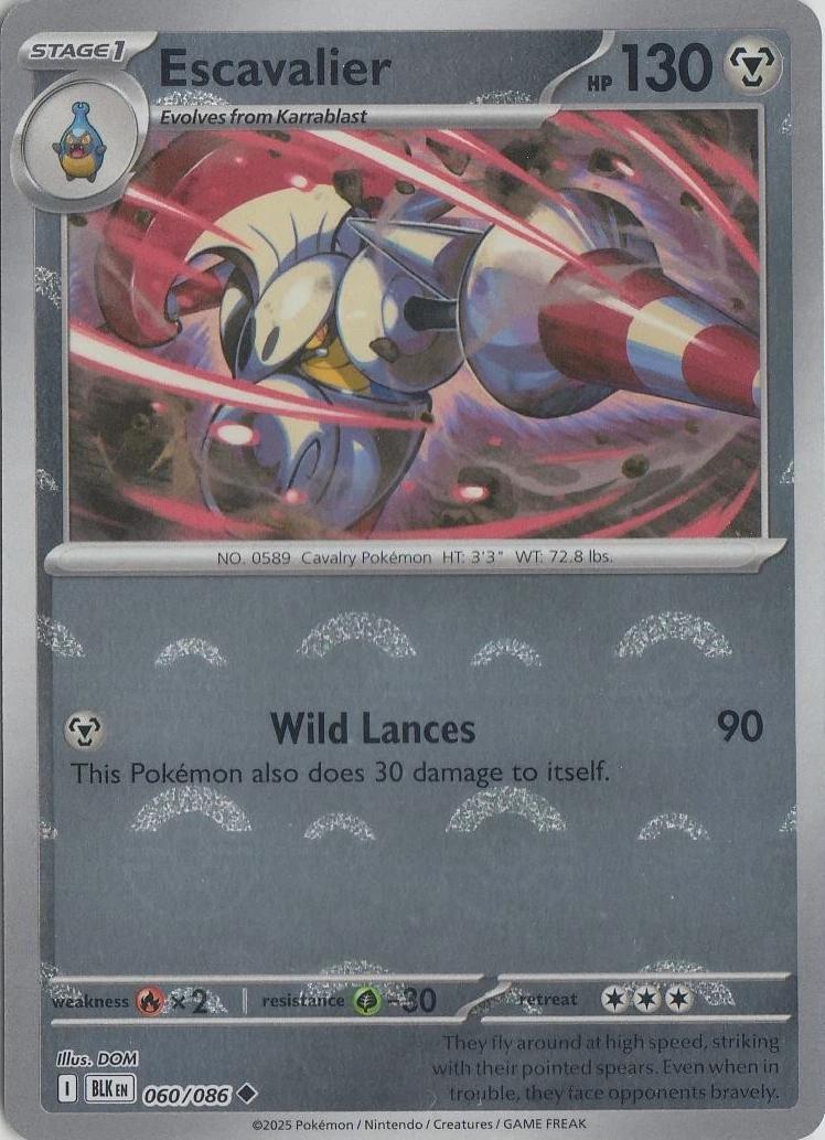Escavalier (Poke Ball Pattern) - Holofoil 060/086 Black Bolt | Common Pokemon Card