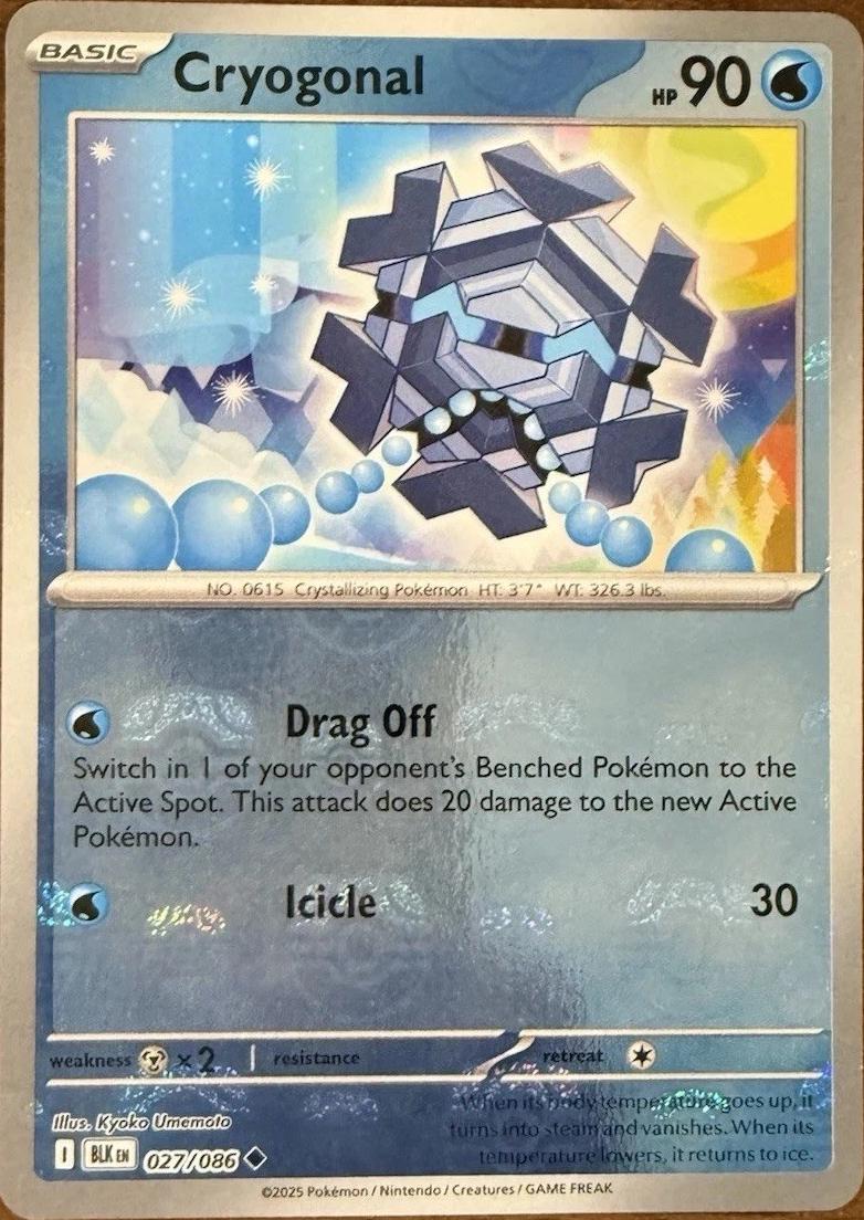 Cryogonal (Master Ball Pattern) - Holofoil 027/086 Black Bolt | Uncommon Pokemon Card