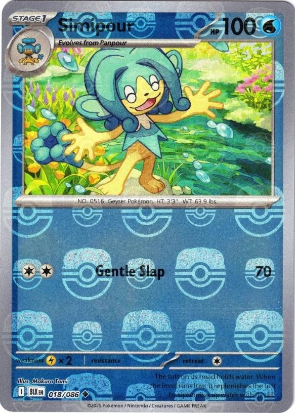 Simipour (Master Ball Pattern) - Holofoil 018/086 Black Bolt | Uncommon Pokemon Card
