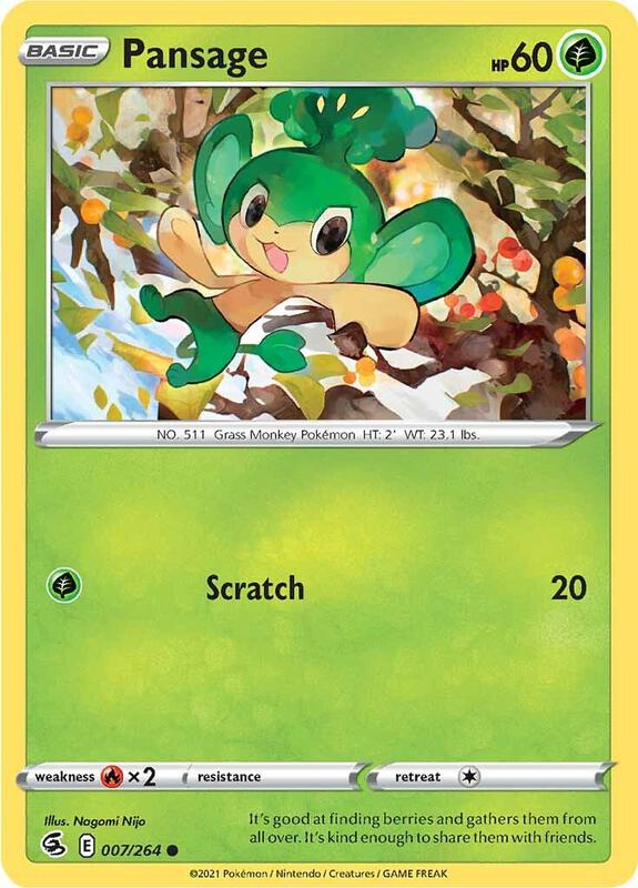 Pansage - Reverse Holofoil 007/264 Fusion Strike | Common Pokemon Card
