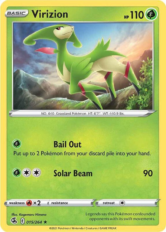 Virizion - Reverse Holofoil 015/264 Fusion Strike | Rare Pokemon Card