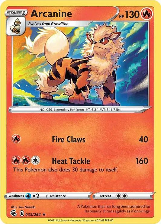 Arcanine - Normal 033/264 Fusion Strike | Rare Pokemon Card