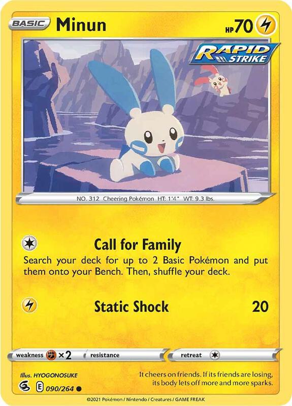 Minun - Reverse Holofoil 090/264 Fusion Strike | Common Pokemon Card
