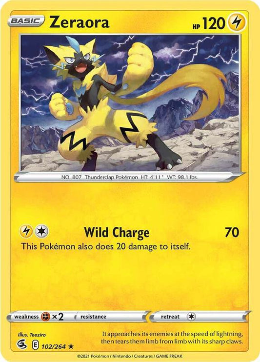 Zeraora - Reverse Holofoil 102/264 Fusion Strike | Rare Pokemon Card