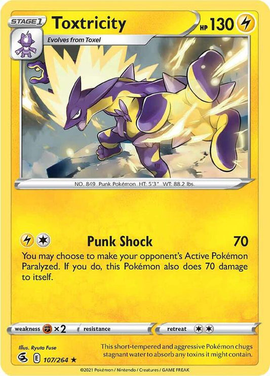 Toxtricity (107) - Reverse Holofoil 107/264 Fusion Strike | Rare Pokemon Card