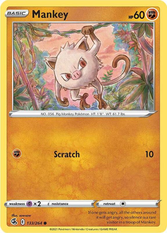 Mankey - Reverse Holofoil 133/264 Fusion Strike | Common Pokemon Card