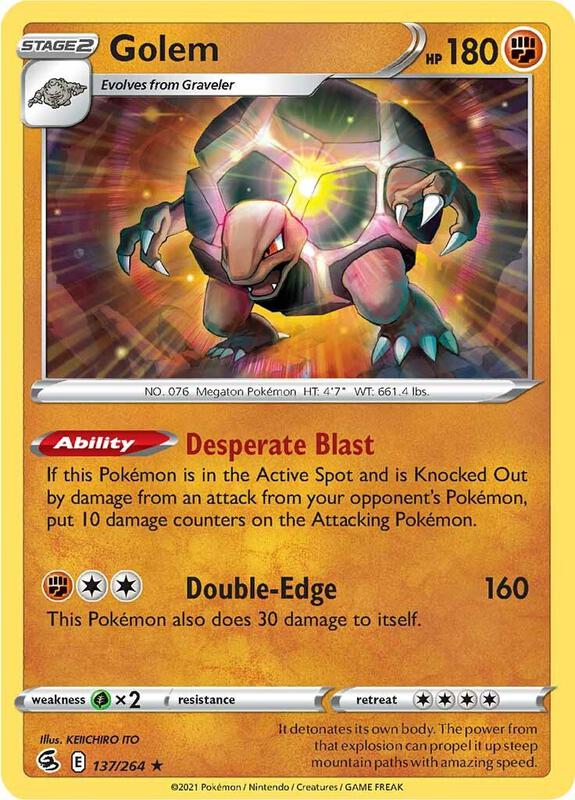 Golem - Reverse Holofoil 137/264 Fusion Strike | Rare Pokemon Card