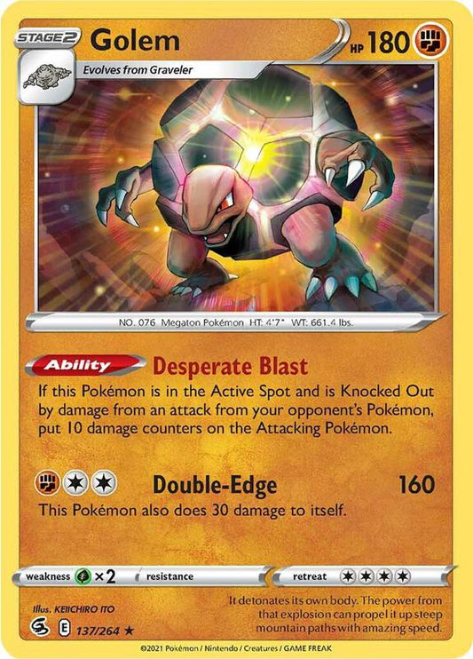 Golem - Reverse Holofoil 137/264 Fusion Strike | Rare Pokemon Card