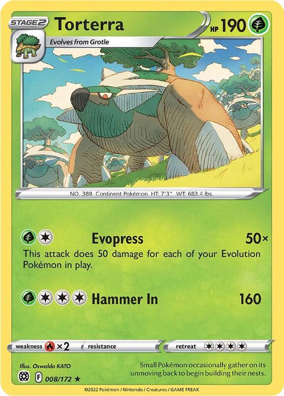 Torterra - Reverse Holofoil 008/172 Brilliant Stars | Rare Pokemon Card