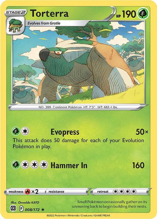 Torterra - Holofoil 008/172 Brilliant Stars | Rare Pokemon Card