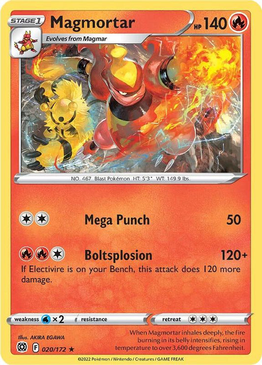 Magmortar - Reverse Holofoil 020/172 Brilliant Stars | Rare Pokemon Card