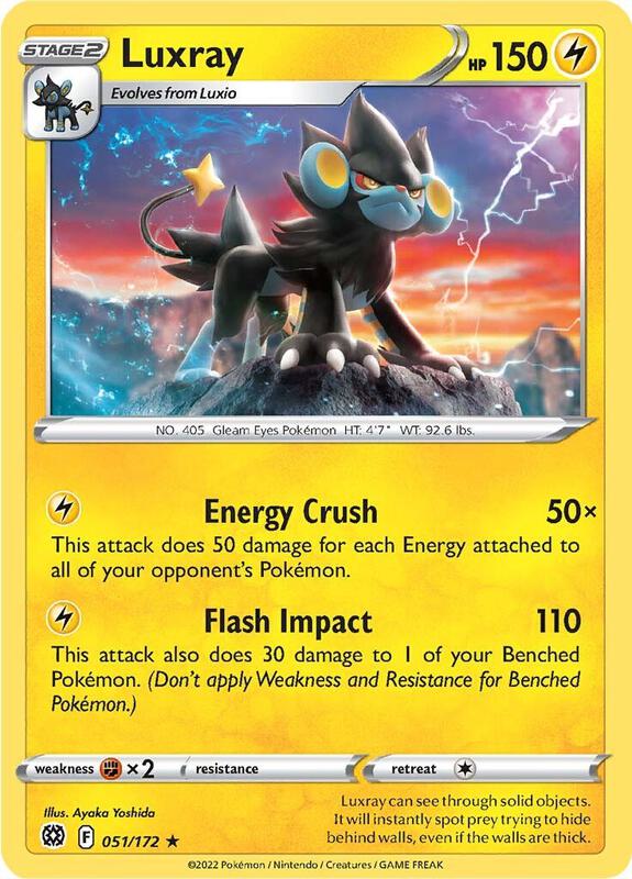 Luxray - Reverse Holofoil 051/172 Brilliant Stars | Rare Pokemon Card