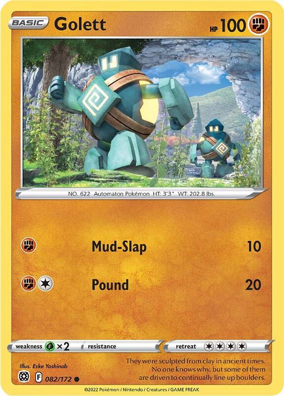 Golett - Normal 082/172 Brilliant Stars | Common Pokemon Card