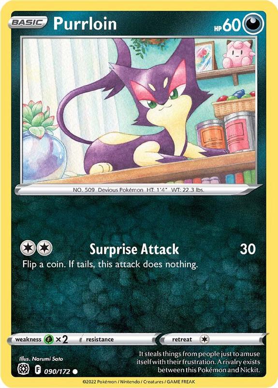 Purrloin - Normal 090/172 Brilliant Stars | Common Pokemon Card