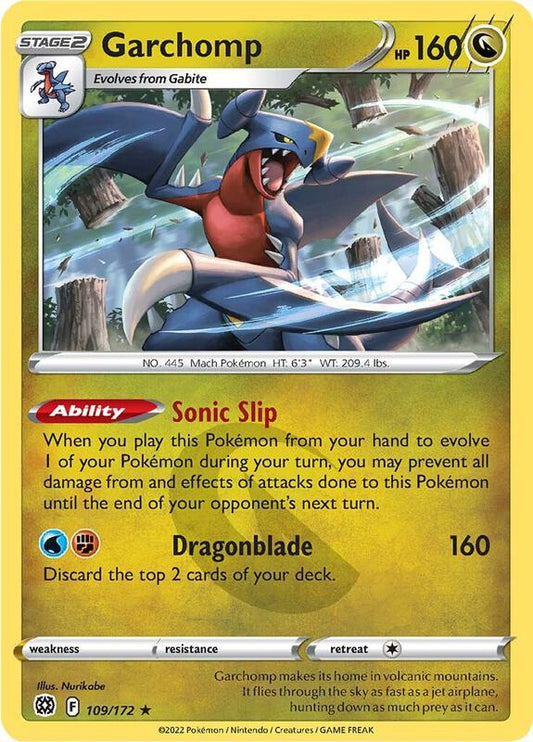 Garchomp - Reverse Holofoil 109/172 Brilliant Stars | Rare Pokemon Card