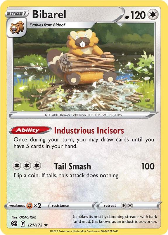 Bibarel - Reverse Holofoil 121/172 Brilliant Stars | Rare Pokemon Card