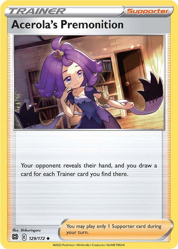 Acerola's Premonition - Normal 129/172 Brilliant Stars | Uncommon Trainer Card