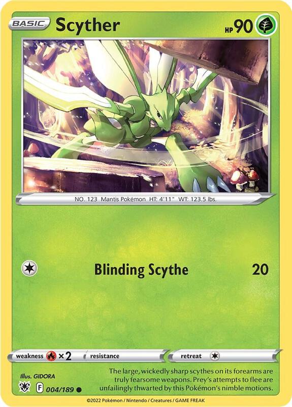 Scyther (004) - Reverse Holofoil 004/189 Astral Radiance | Common Pokemon Card