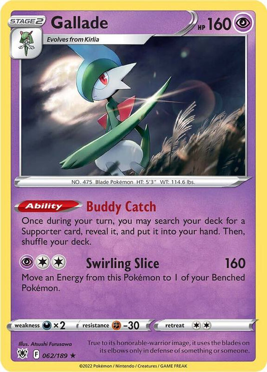 Gallade - Reverse Holofoil 062/189 Astral Radiance | Rare Pokemon Card