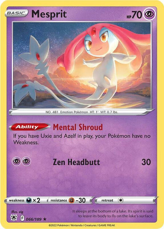 Mesprit - Reverse Holofoil 066/189 Astral Radiance | Rare Pokemon Card