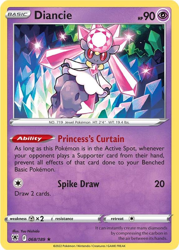 Diancie - Holofoil 068/189 Astral Radiance | Rare Pokemon Card