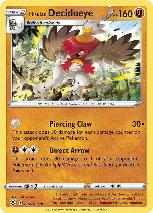 Hisuian Decidueye - Reverse Holofoil 082/189 Astral Radiance | Rare Pokemon Card