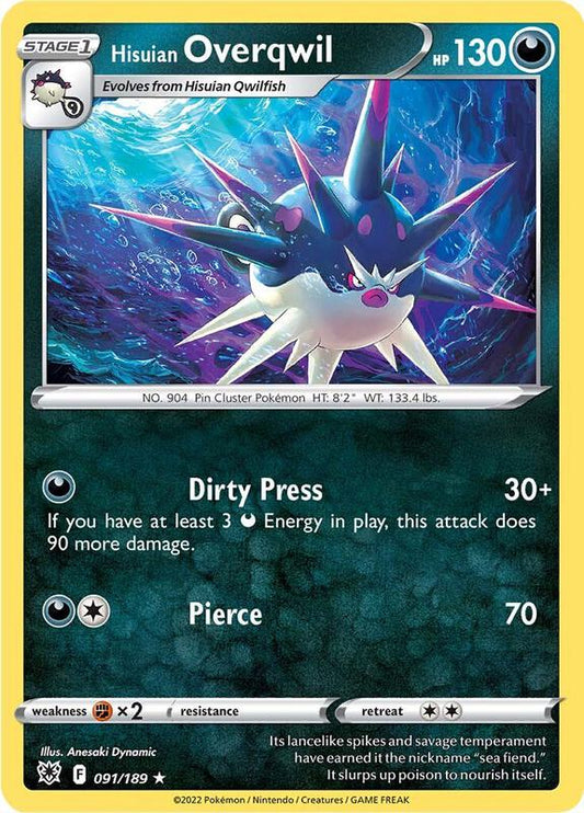 Hisuian Overqwil (91) - Reverse Holofoil 091/189 Astral Radiance | Rare Pokemon Card