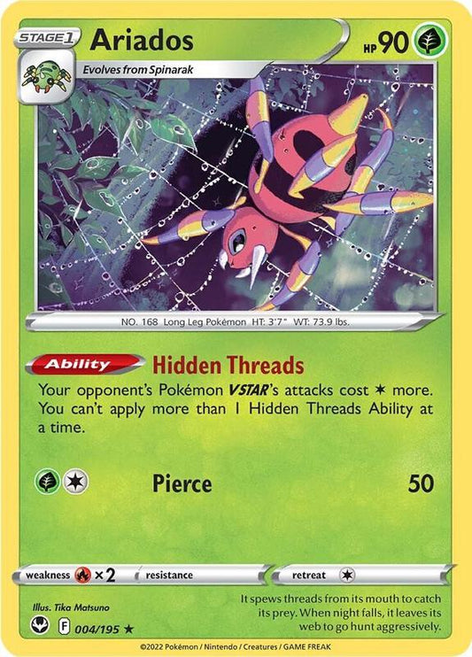 Ariados - Holofoil 004/195 Silver Tempest | Rare Pokemon Card