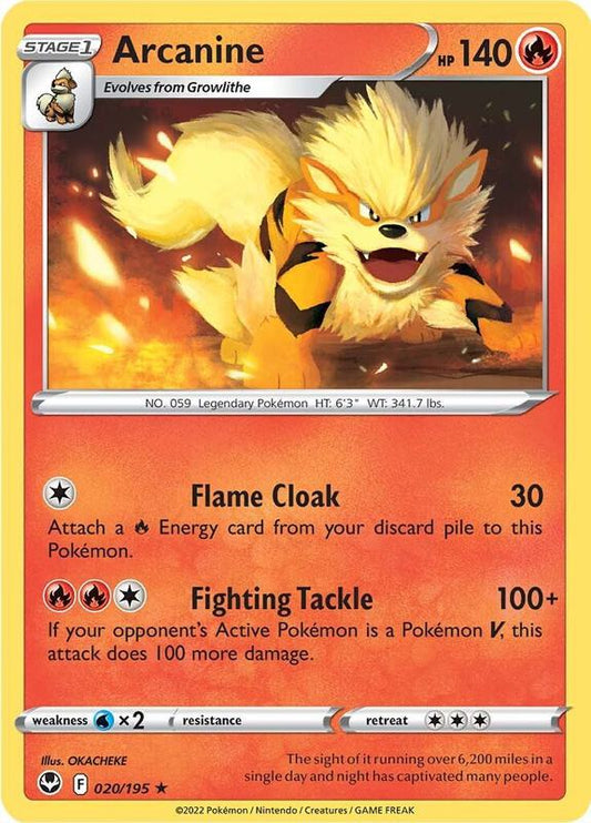 Arcanine - Normal 020/195 Silver Tempest | Rare Pokemon Card