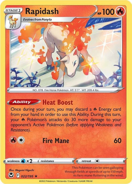 Rapidash - Reverse Holofoil 022/195 Silver Tempest | Rare Pokemon Card