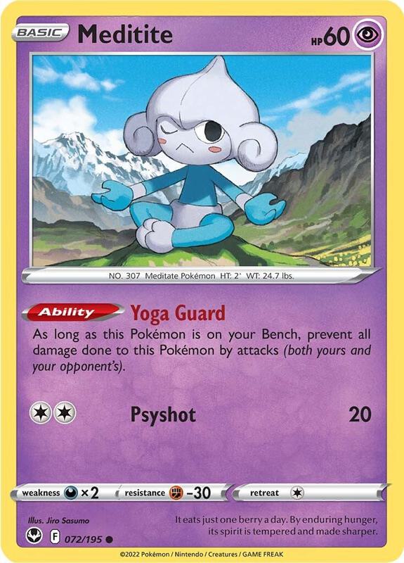 Meditite - Normal 072/195 Silver Tempest | Common Pokemon Card