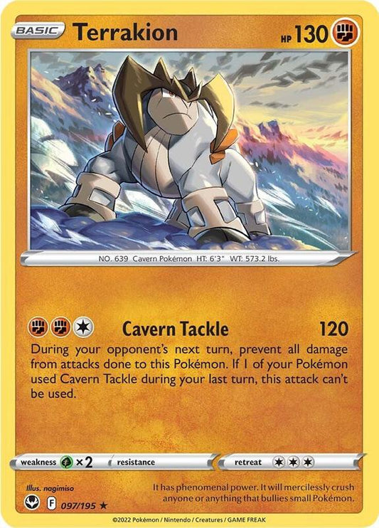 Terrakion - Holofoil 097/195 Silver Tempest | Rare Pokemon Card