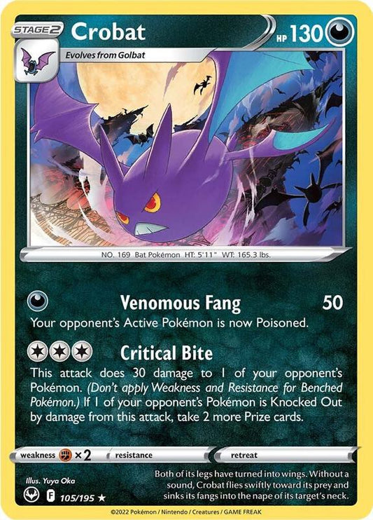 Crobat - Reverse Holofoil 105/195 Silver Tempest | Rare Pokemon Card