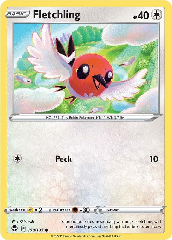 Fletchling - Normal 150/195 Silver Tempest | Common Pokemon Card