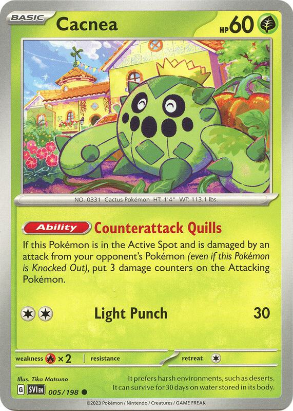 Cacnea - 005/198 - Reverse Holofoil 005/198 Scarlet & Violet | Common Pokemon Card
