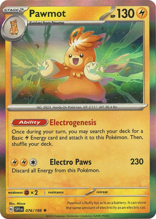 Pawmot - 076/198 - Reverse Holofoil 076/198 Scarlet & Violet | Rare Pokemon Card