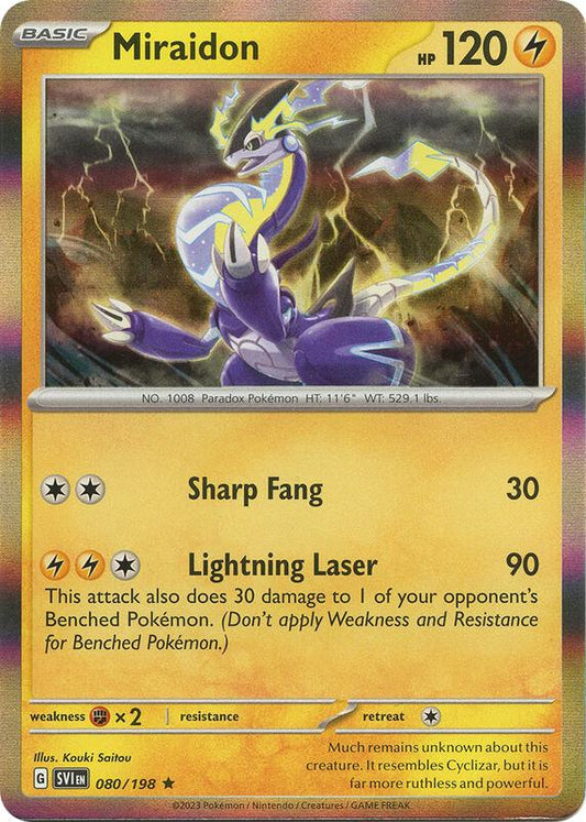 Miraidon - Holofoil 080/198 Scarlet & Violet | Rare Pokemon Card