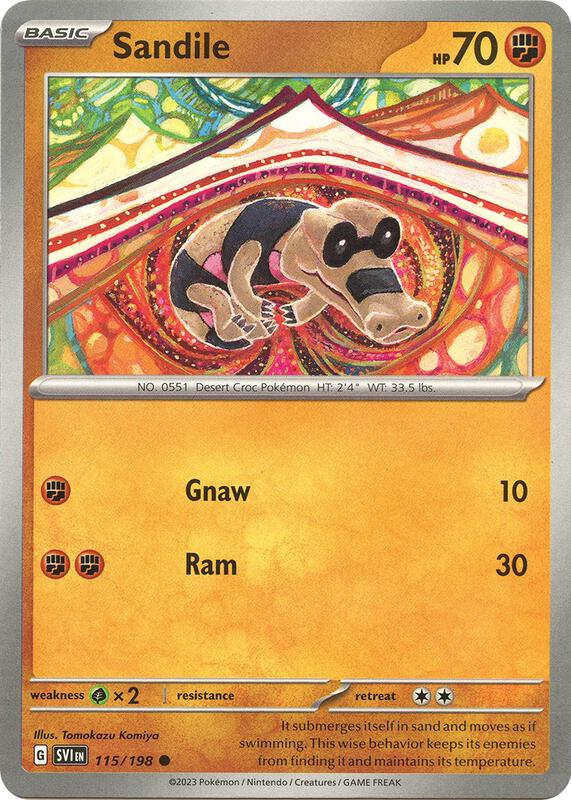 Sandile - 115/198 - Reverse Holofoil 115/198 Scarlet & Violet | Common Pokemon Card