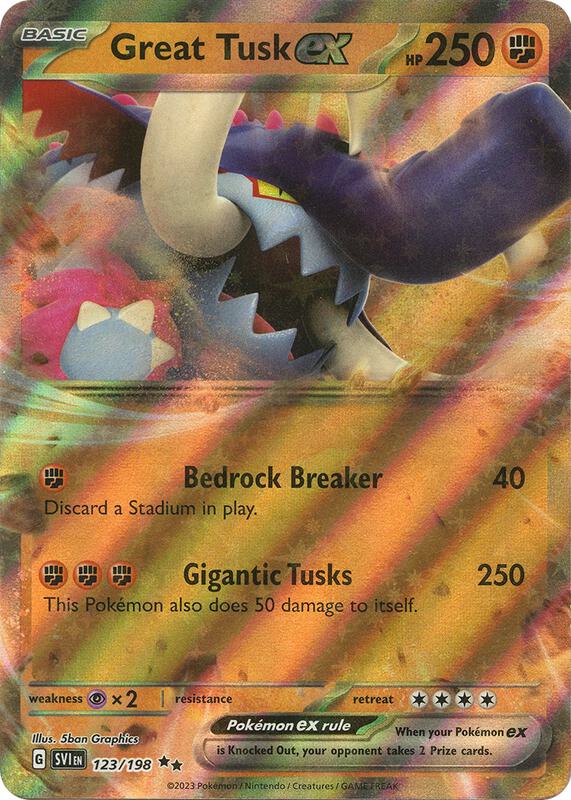 Great Tusk ex - 123/198 - Holofoil 123/198 Scarlet & Violet | Double Rare Pokemon Card