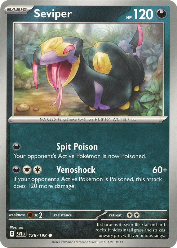 Seviper - Reverse Holofoil 128/198 Scarlet & Violet | Common Pokemon Card