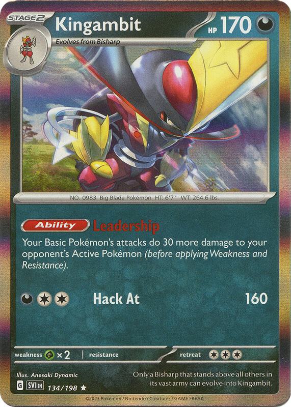 Kingambit - 134/198 - Reverse Holofoil 134/198 Scarlet & Violet | Rare Pokemon Card
