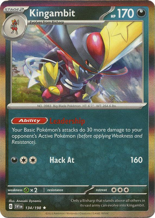 Kingambit - 134/198 - Reverse Holofoil 134/198 Scarlet & Violet | Rare Pokemon Card