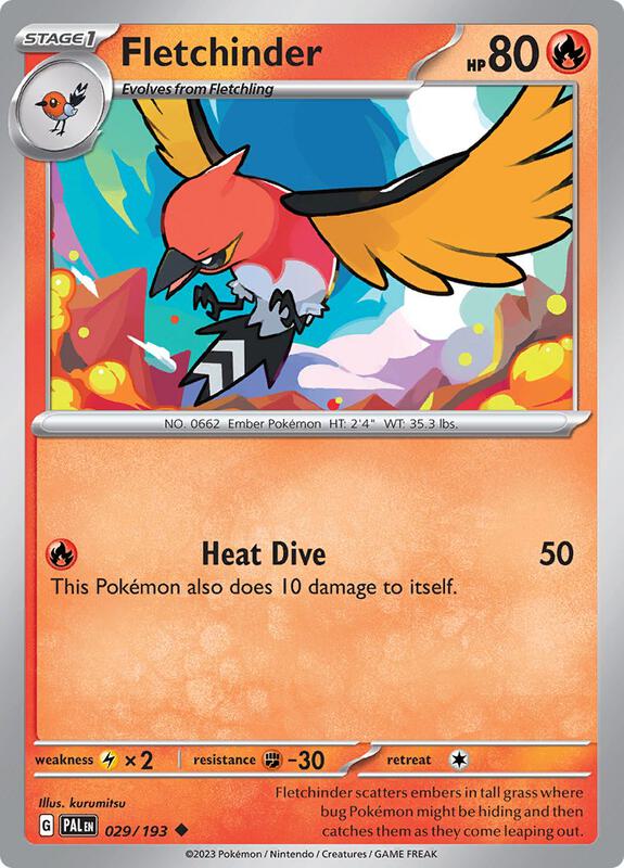 Fletchinder - 029/193 - Reverse Holofoil 029/193 Paldea Evolved | Uncommon Pokemon Card